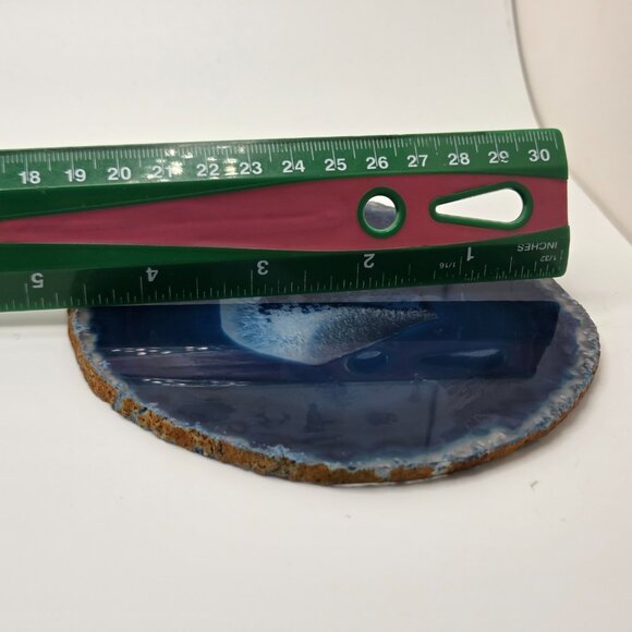 Cobalt Blue Tone Agate Geode Slab Slice Quartz Polished - 5 Inch - Picture 10 of 10